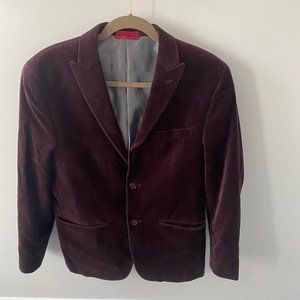 Alfani Men's Burgundy Suede Jacket Slim Fit